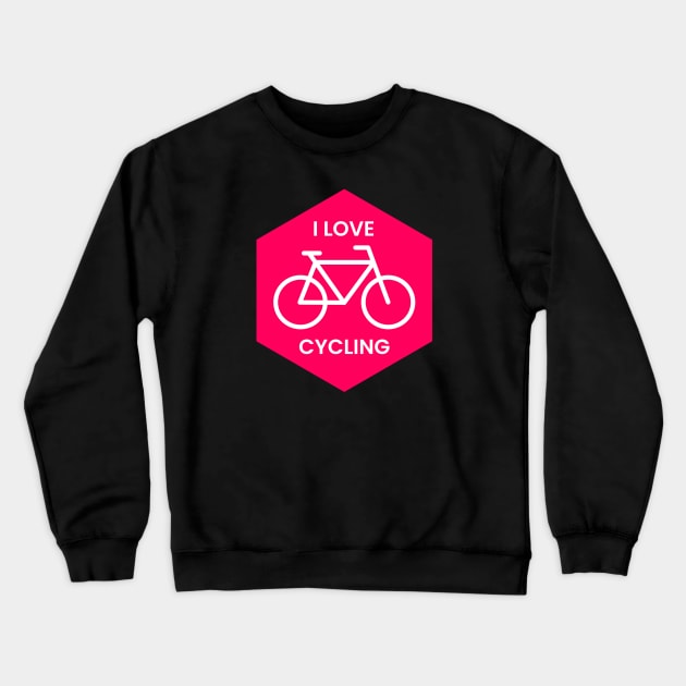 Mountain Cycling Bike Bicycle Biking Lover Pink Crewneck Sweatshirt by BrightLightArts